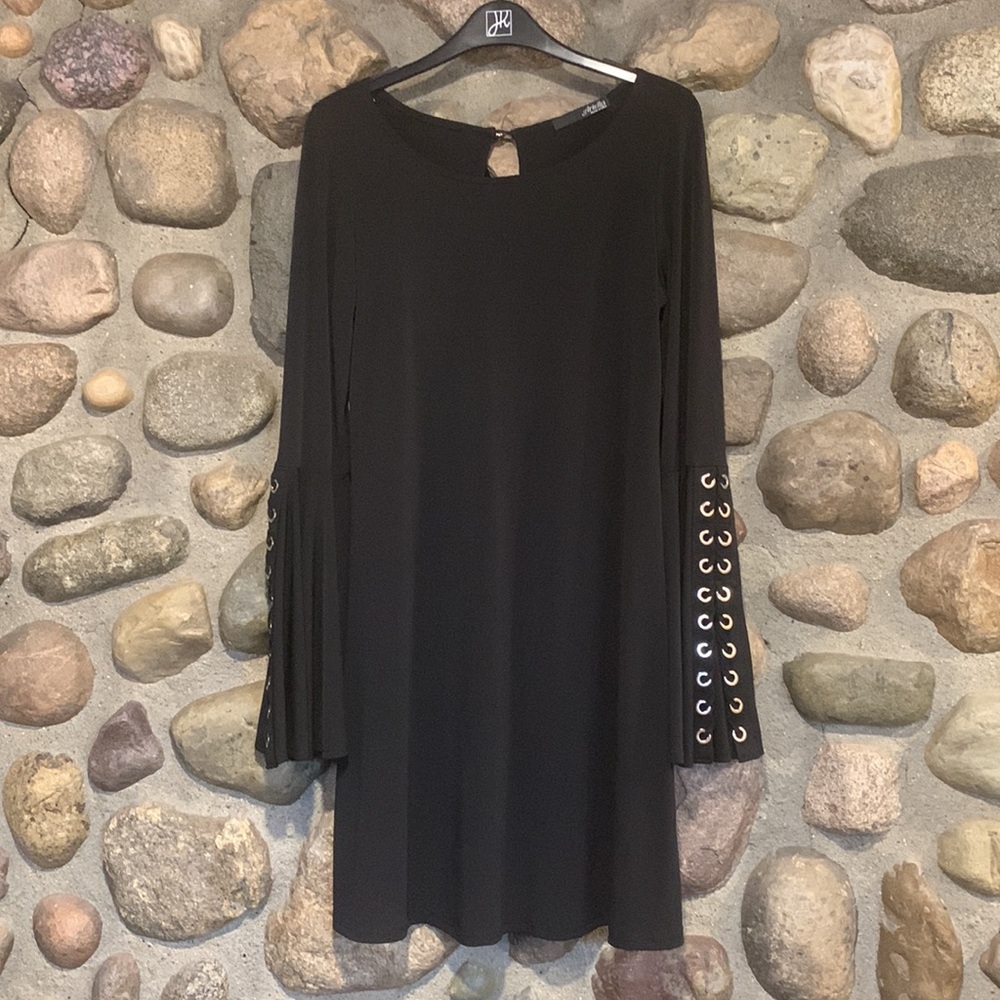 Ariella black bell sleeve mini dress tunic